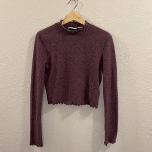 Out From Under Lg Purple Long Sleeve Crop